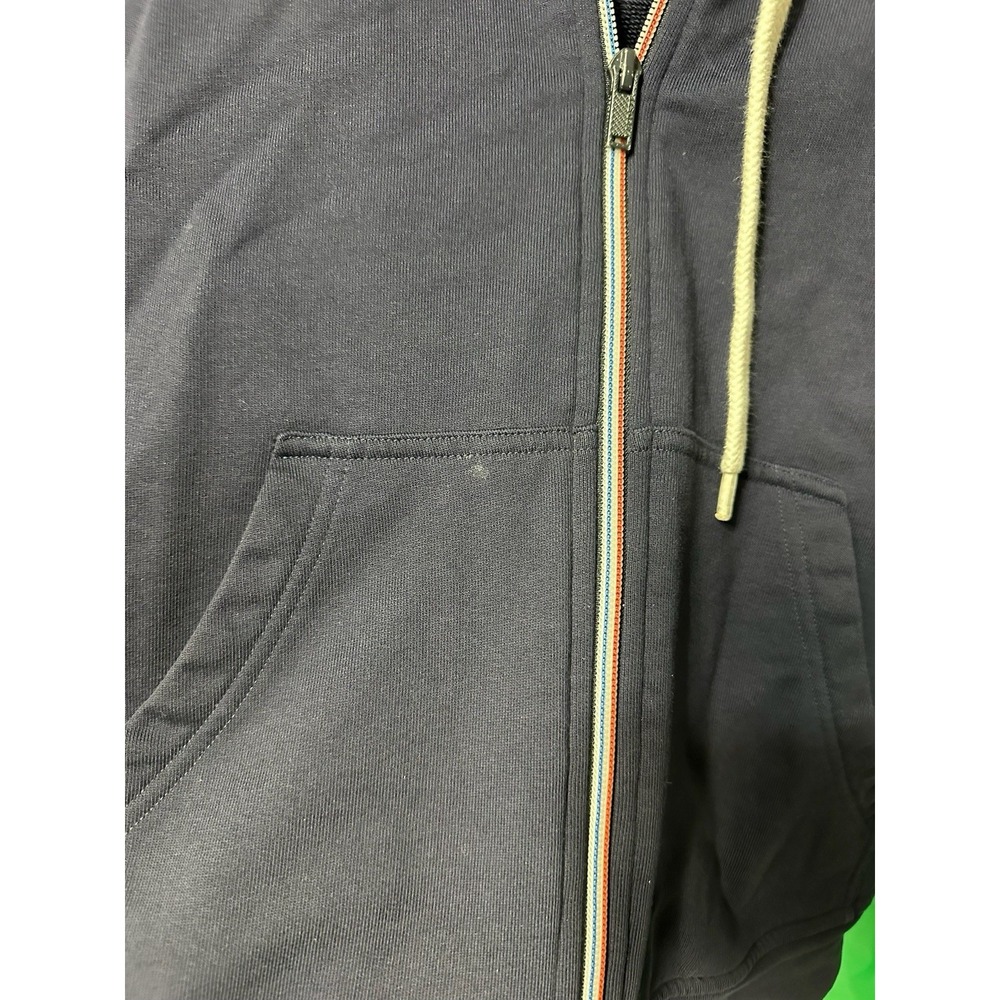 Lacoste LIVE Navy Full Zip Hoodie Crocodile Logo Drawstring Size 4 - Picture 4 of 9